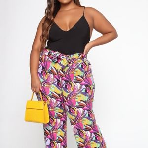 Cute Fashion Nova multicolor flare pants